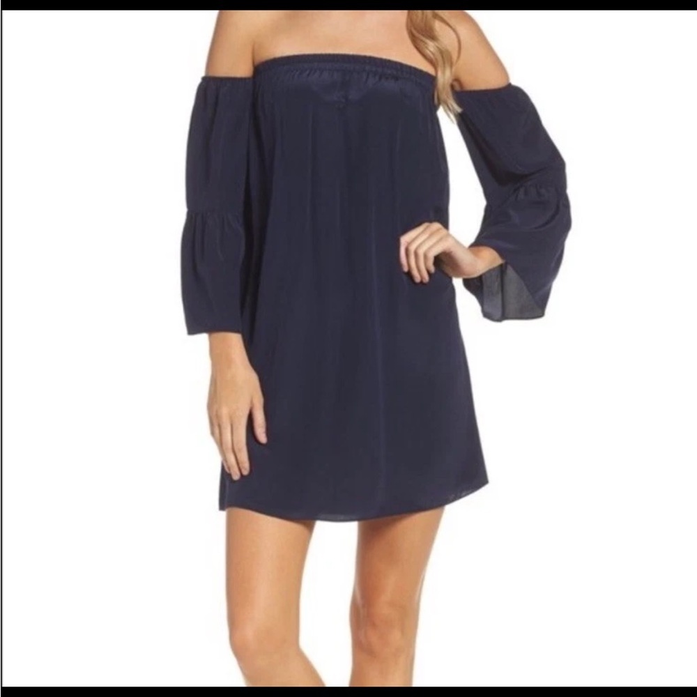 Lilly Pulitzer Navy Off-the-Shoulder Mini Dress